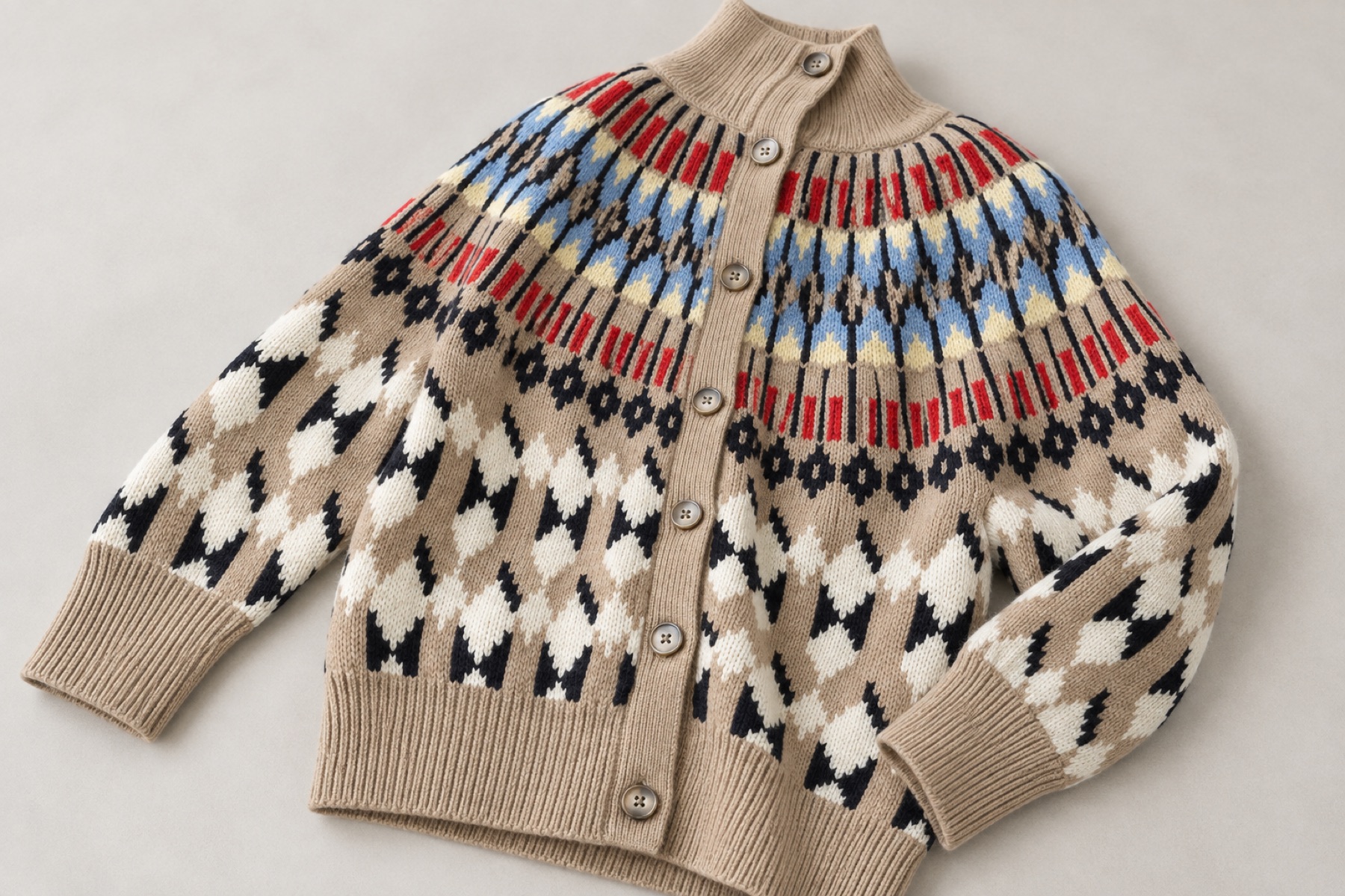A developed multicolour jacquard cardigan